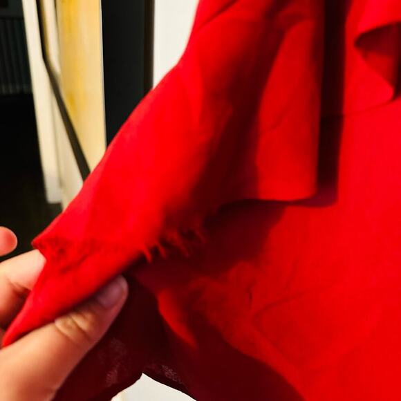 Bailey 44 Red Ruffled Layered Long Sleeve Blouse Size Large - Picture 11 of 11